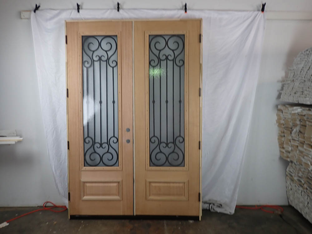 5ft Front Door Sidelite Unit with Fiberglass Outside and Mahogany