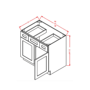 VSD42 - Gray - Vanity Cabinet - All Wood Shaker Style with ...