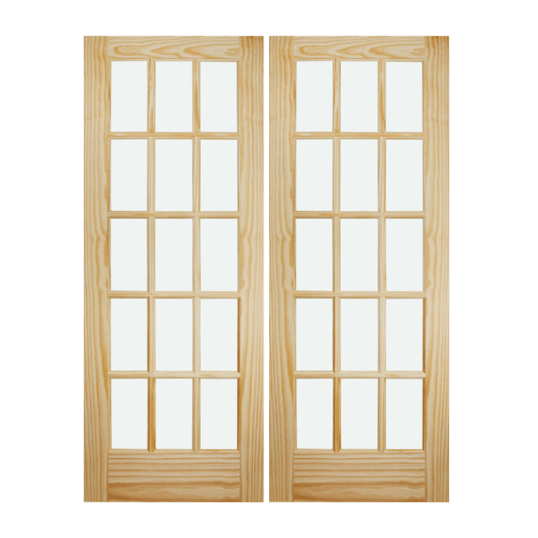Pine Interior Double French Door Prehung in Jamb 15