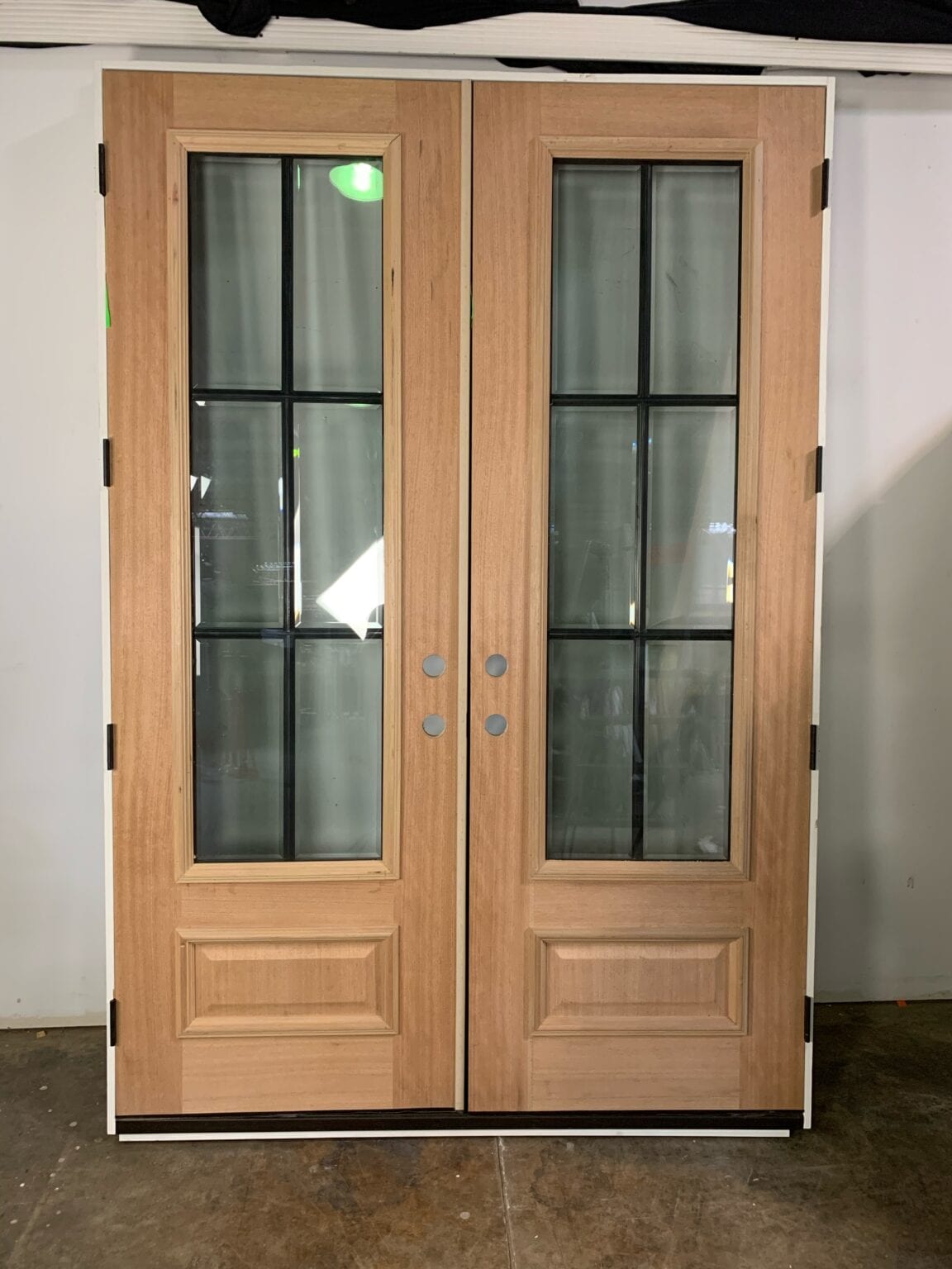 62 &quot;Prehung, Double Door, Mahogany/Fiberglass Exterior