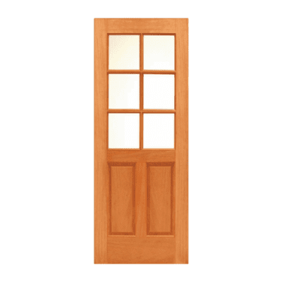 6-Lite over 2-Panel Farmhouse Mahogany Exterior Single Door Slab – 146 Dual Mahogany