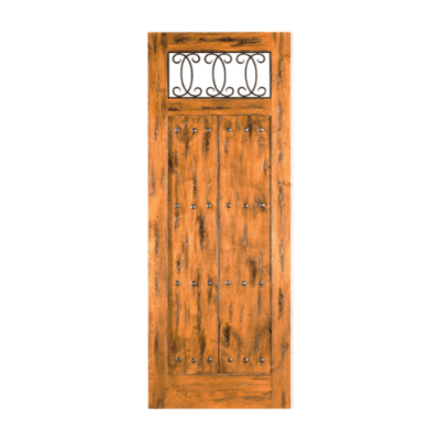 1-Lite Unique Knotty Alder Exterior Single Door Slab – 156 Lima Alder – with Distressed Finish Option