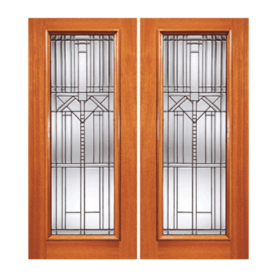 Full-Lite Classic Mahogany Exterior Double Door Slabs – 810 Series
