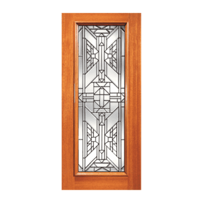 Full-Lite Classic Mahogany Exterior Single Door Slab – 820 Series