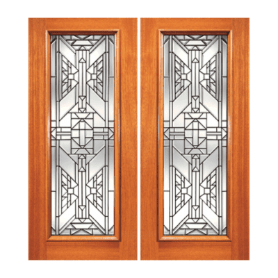 Full-Lite Classic Mahogany Exterior Double Door Slabs – 820 Series