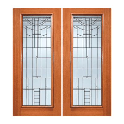 Full-Lite Classic Mahogany Exterior Double Door Slabs – 906 Series