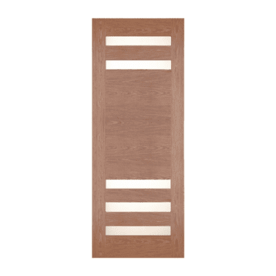 5-Lite Midcentury Modern Walnut Exterior Single Door Slab – EW-550