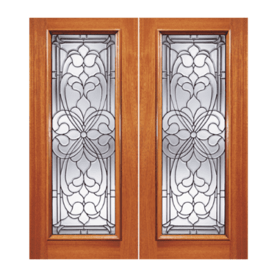 Full-Lite Classic Mahogany Exterior Double Door Slabs – H Series