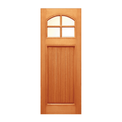 4-Lite over 1-Panel Craftsman Mahogany Exterior Single Door Slab – HTC 40 Mahogany