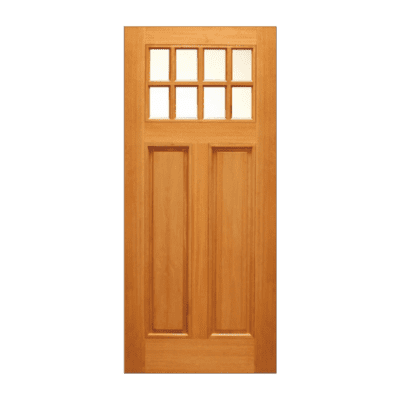 8-Lite over 2-Panel Craftsman Mahogany Exterior Single Door Slab – HTC 50