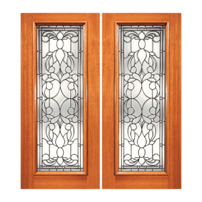 Full-Lite Classic Mahogany Exterior Double Door Slabs – L Series