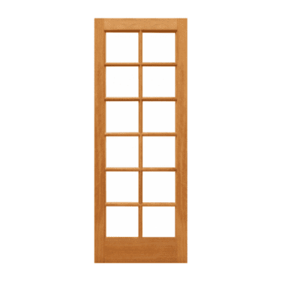 12-Lite Farmhouse Mahogany Exterior Double Door Slabs – Mah 12/6 Dual Clear