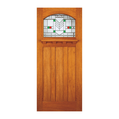1-Lite over 3-Panel Craftsman Mahogany Exterior Single Door Slab – Model AC 705 C