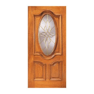 1-Lite over 2-Panel Classic Mahogany Exterior Single Door Slab – Model X 285