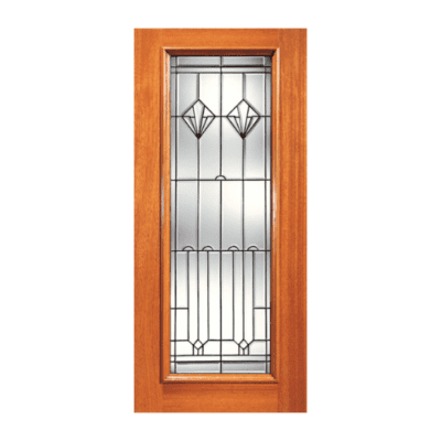 Full-Lite Classic Mahogany Exterior Single Door Slab – N Series