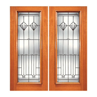 Full-Lite Classic Mahogany Exterior Double Door Slabs – N Series