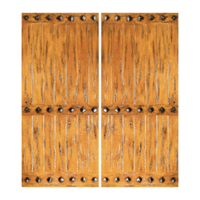 Unique Knotty Alder Exterior Double Door Slabs – SW 65 Alder – with Distressed Finish Option
