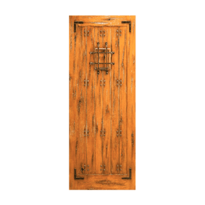 Unique Knotty Alder Exterior Single Door Slab – SW 70 Alder – with Distressed Finish Option