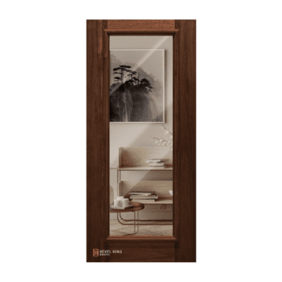 Full-Lite Classic Mahogany Exterior Single Door Slab – 6’8″