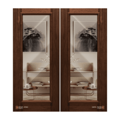 Full-Lite Classic Mahogany Exterior Double Door Slabs – 6’8″