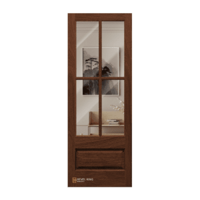 4-Lite over 1-Panel Farmhouse Mahogany Exterior Single Door – True Divided Lite – 8’0″