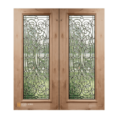 Full-Lite Classic Knotty Alder Exterior Double Door Slabs – Florence Full Lite 6’8″