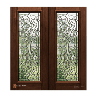 Full-Lite Classic Mahogany Exterior Double Door Slabs – Florence Full Lite 6’8″