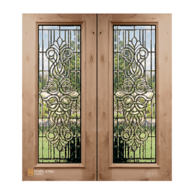 Full-Lite Classic Knotty Alder Exterior Double Door Slabs – Venice Full Lite 6’8″