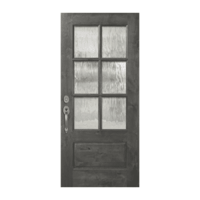 6-Lite over 1-Panel Farmhouse Mahogany Exterior Single Door Slab – 2/3 Simulated Divided Lite