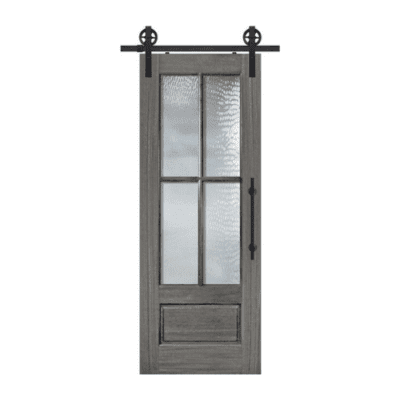 4-Lite over 1-Panel Farmhouse Mahogany Interior Barn Door Slab – Simulated Divided Lite – 8’0′