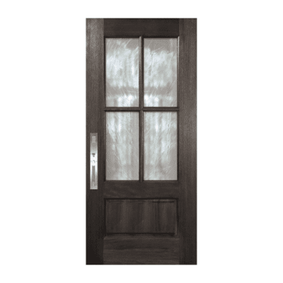 4-Lite over 1-Panel Farmhouse Mahogany Exterior Single Door Slab – True Divided Lite