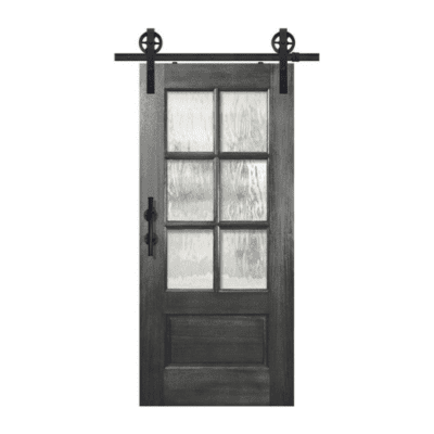 6-Lite over 1-Panel Farmhouse Mahogany Interior Barn Door Slab – Simulated Divided Lite – 6’8”