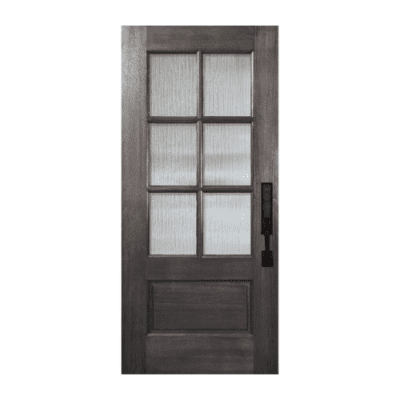 6-Lite over 1-Panel Farmhouse Mahogany Exterior Single Door Slab – True Divided Lite