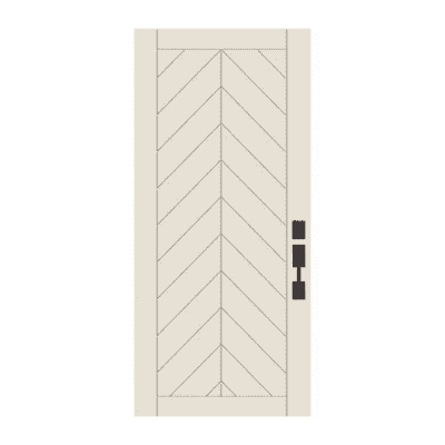 Midcentury Modern Smooth Fiberglass Exterior Single Door Slab – Chevron Smooth Contemporary Door