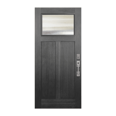 1-Lite over 2-Panel Craftsman Stainable Fiberglass Single Door Slab – Simulated Divided Lite – Fir Grain