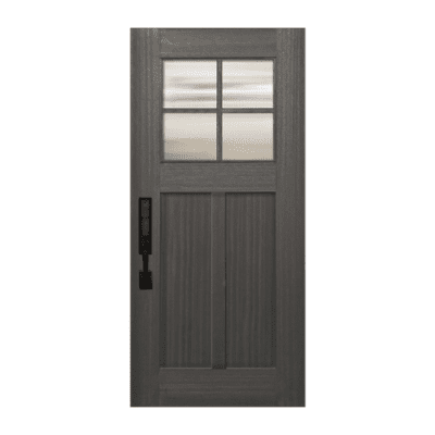 4-Lite over 2-Panel Craftsman Mahogany Exterior Single Door Slab – Simulated Divided Lite