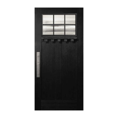 6-Lite over 2-Panel Craftsman Stainable Fiberglass Single Door Slab – Simulated Divided Lite – Fir Grain
