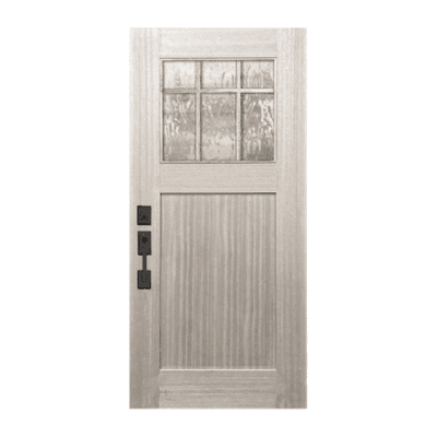 6-Lite over 1-Panel Craftsman Mahogany Exterior Single Door Slab – Marginal Simulated Divided Lite