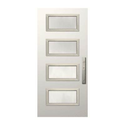 4-Lite Midcentury Modern Stainable Fiberglass Exterior Single Door Slab – Modern/Contemporary Santa Monica