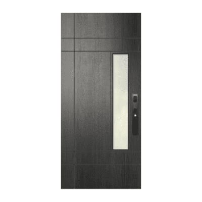 1-Lite Midcentury Modern Mahogany Exterior Single Door Slab – Santa Barbara Mahogany & Glass Contemporary