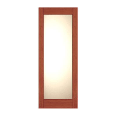 Full-Lite Midcentury Modern Bamboo Interior Single Door Slab – BM 32 Lami Glass