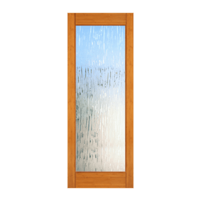 Full-Lite Midcentury Modern Bamboo Interior Single Door Slab – BM 37 Glacier