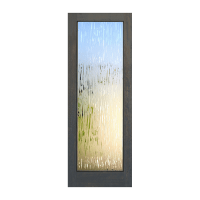 Full-Lite Midcentury Modern Mahogany Exterior Single Door Slab – FG 6 Glacier