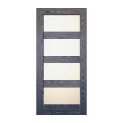 4-Lite Midcentury Modern Black Apricot Interior Single Door Slab – SH 20 Black Apricot