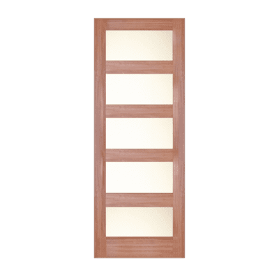 5-Lite Midcentury Modern Mahogany Interior Single Door Slab – SH 20 Mahogany