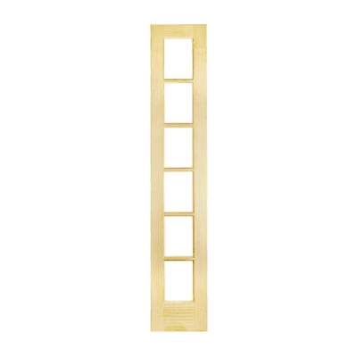 6-Lite Classic Stain Grade Pine Interior Single Door Slab – French Door w/ Clear Glass