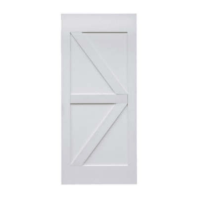 2-Panel Farmhouse Primed Pine Interior Barn Door Slab – British Brace Style