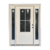 4-Lite over 1-Panel Farmhouse Fiberglass Exterior Prehung Sidelite Door - 3/4 Four Lite - Left Hand Inswing