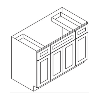 Matrix Midtown Grey (TG) – 2 Drawers 4 Doors Vanity Sink Base Cabinet