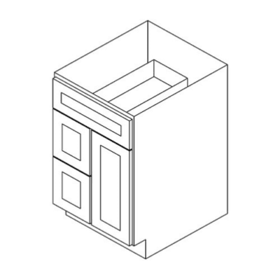 Matrix Midtown Grey (TG) – 2 Left Drawers 1 Door Vanity Sink Base Cabinet